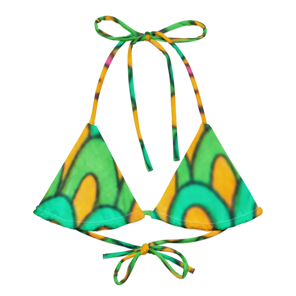 All-Over Print Recycled Padded String Bikini Top