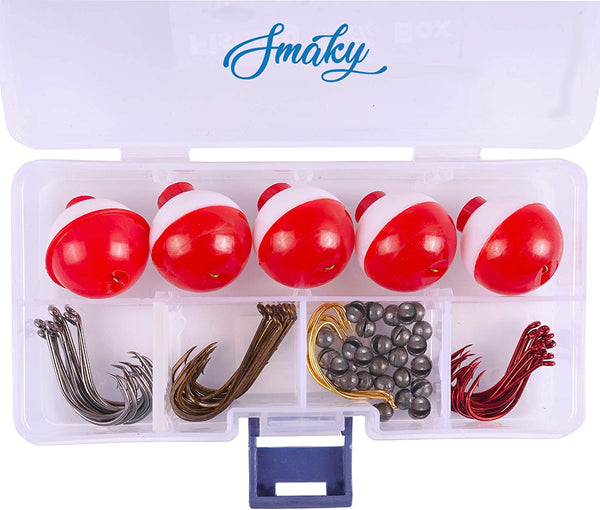 Smaky Fishing Tackle Kit Beginners Equipment 80 Pcs-Includes Fishing H -  SmakyGoods