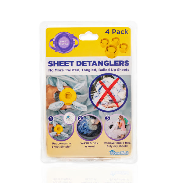  Sheet Simple Bed Sheet Laundry Detangler, No More Wads,  Twisted, Tangled, Balled Up Sheets, Works in Washer & Dryer, for Flat or  Fitted Sheets