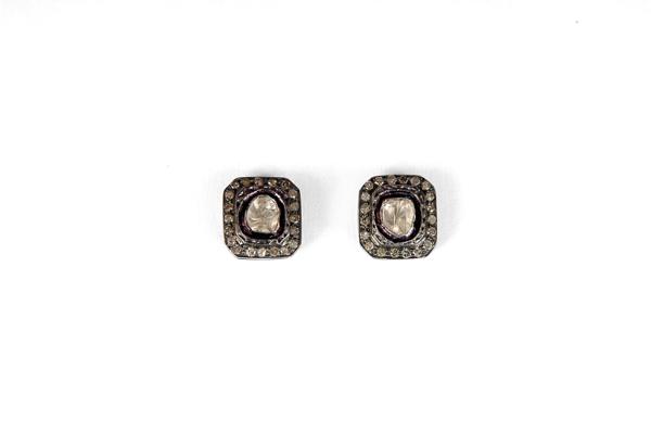 Elise Square Small Diamond Earrings