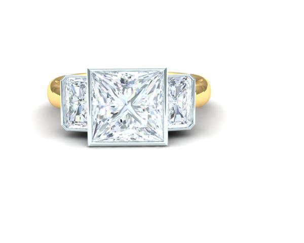 Princess Cut Diamond Engagement Ring 4.2 Carat H-SI1 GIA Certfied
