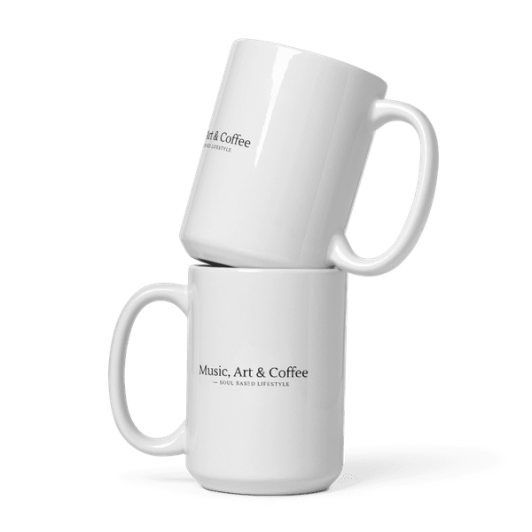 MUSIC, ART & COFFEE — White Glossy Mug