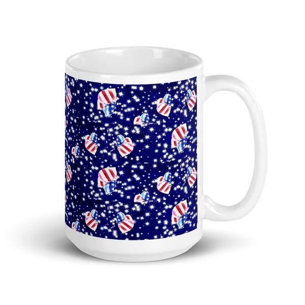 Blue, by Janet Audrey Wilson, White Glossy Mug