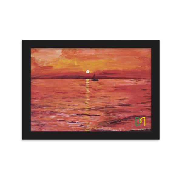 Negril Sunset Framed Canvas