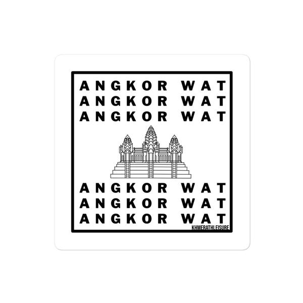 Angkor Wat Flag B&W Bubble-free stickers