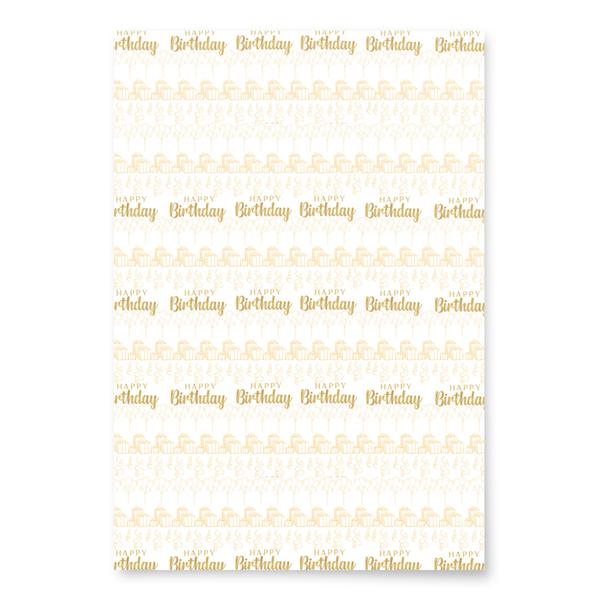 Wrapping Paper Sheets (3)Gold and White