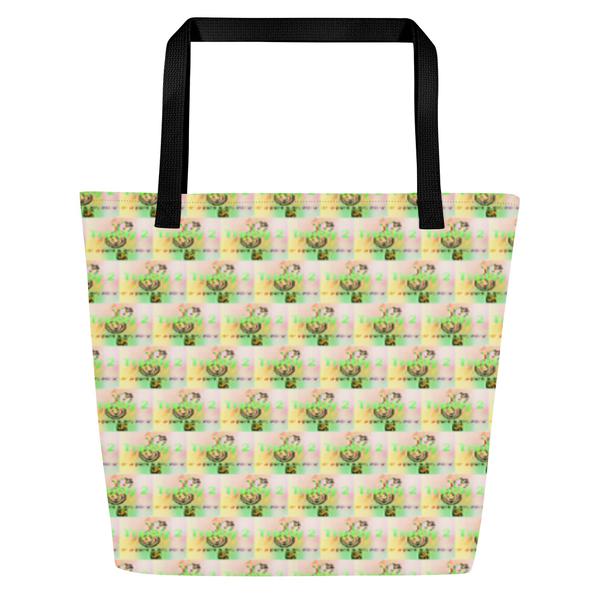 Trendy 2, All-Over Print Large Tote Bag w/ Pocket