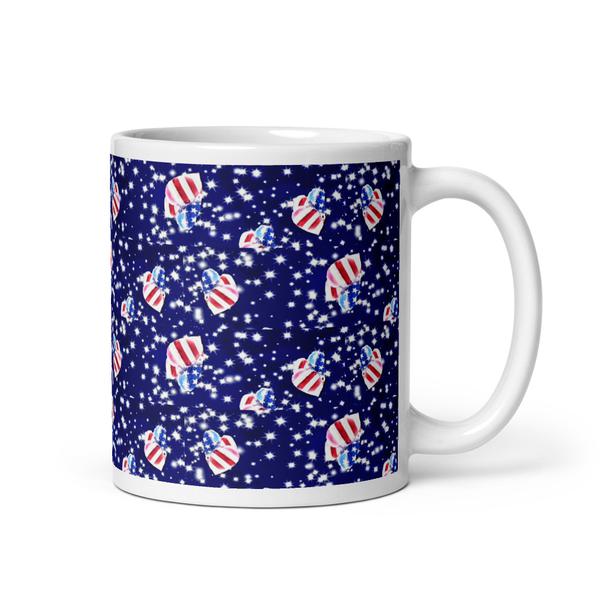 Blue, by Janet Audrey Wilson, White Glossy Mug