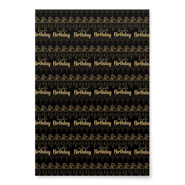 Wrapping Paper Sheets (3) Black and Gold