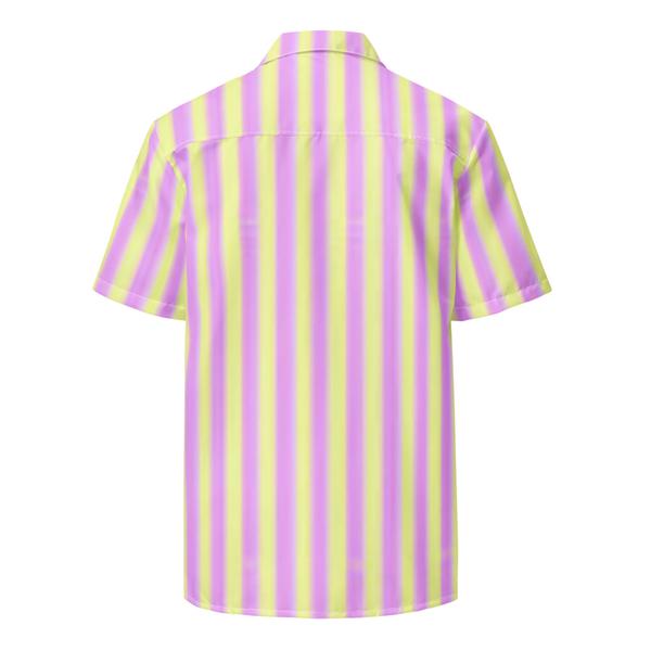 Cotton Candy Stripe All-Over Print Unisex Button Shirt