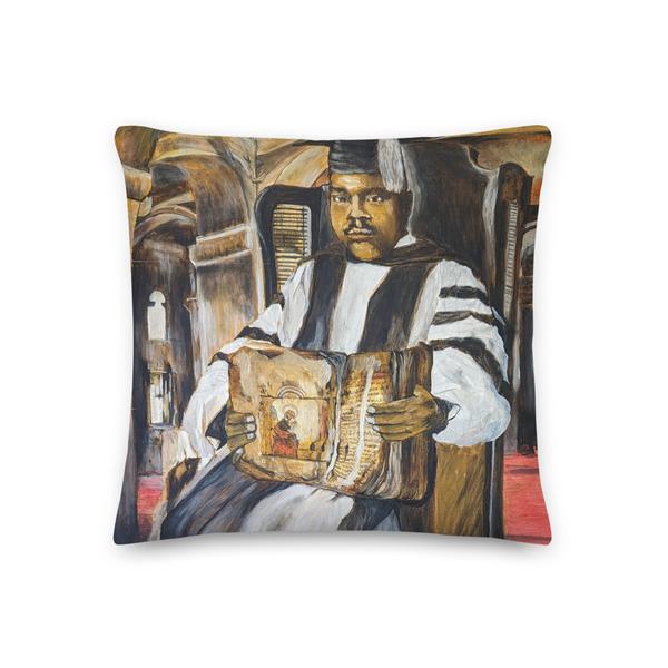 Marcus reading the book of Leviticus Throw Pillow