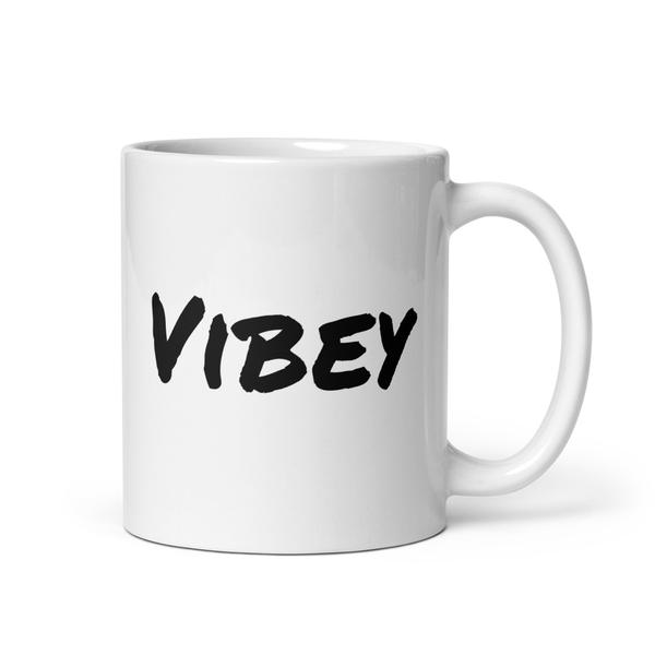 Vibey-White glossy mug
