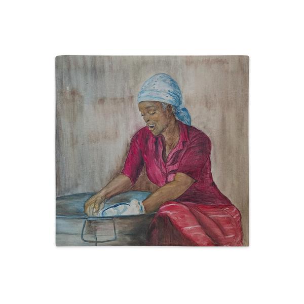 The Washer Woman Throw Pillow