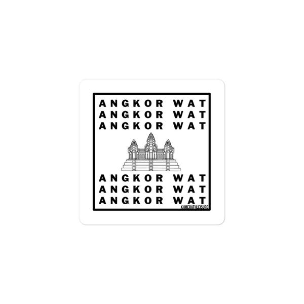 Angkor Wat Flag B&W Bubble-free stickers