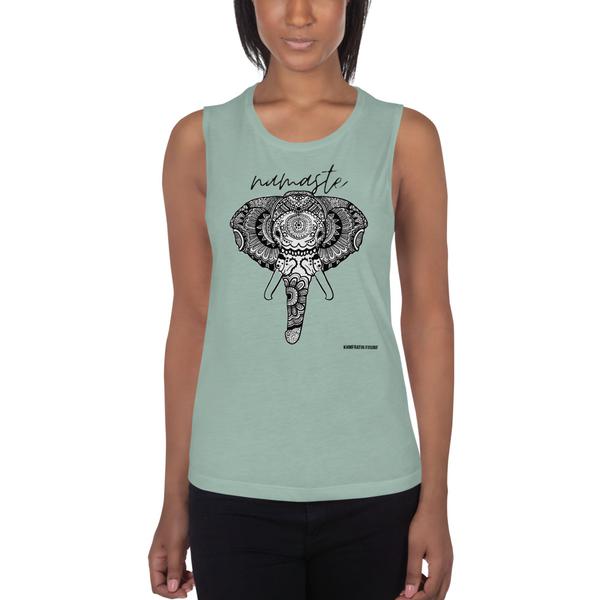 Namaste Elephant Ladies’ Muscle Tank