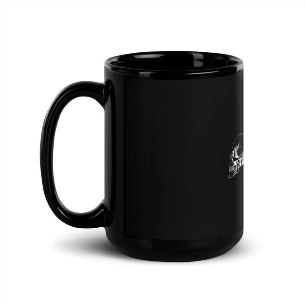 Black Glossy Mug-Skulls-Dark