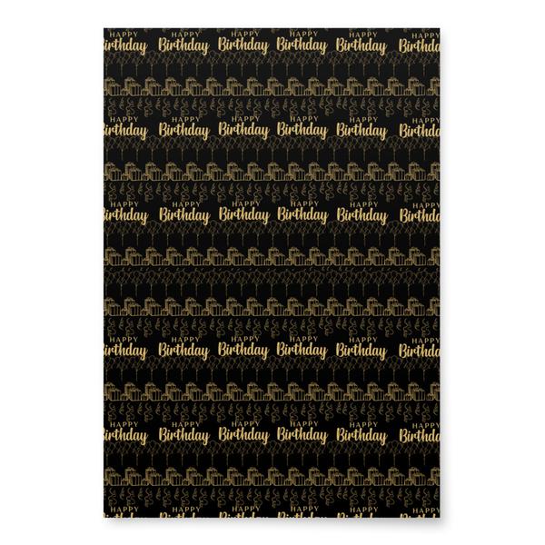 Wrapping Paper Sheets (3) Black and Gold