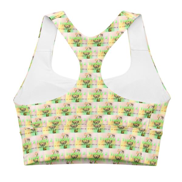 Trendy 2, All-Over Print Longline Sports Bra