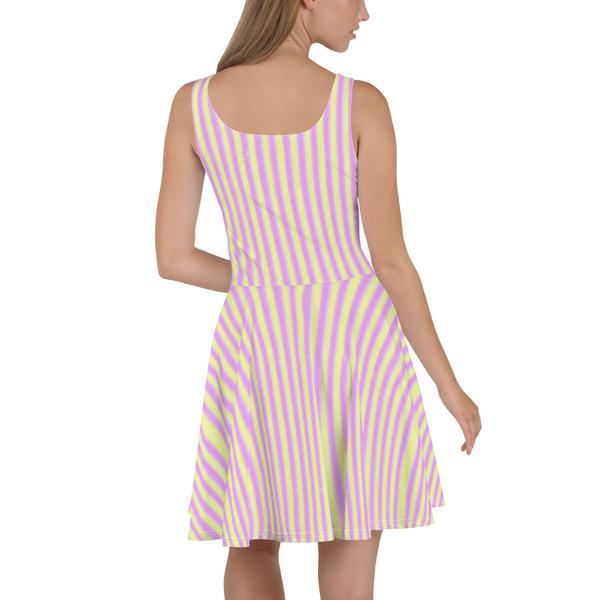 Cotton Candy Stripe All-Over Print Skater Dress