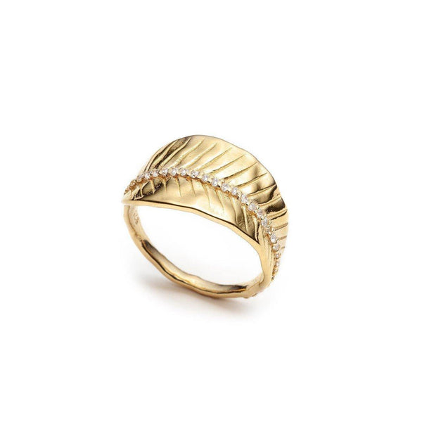 Ashok Gold Plated Leaf Ring