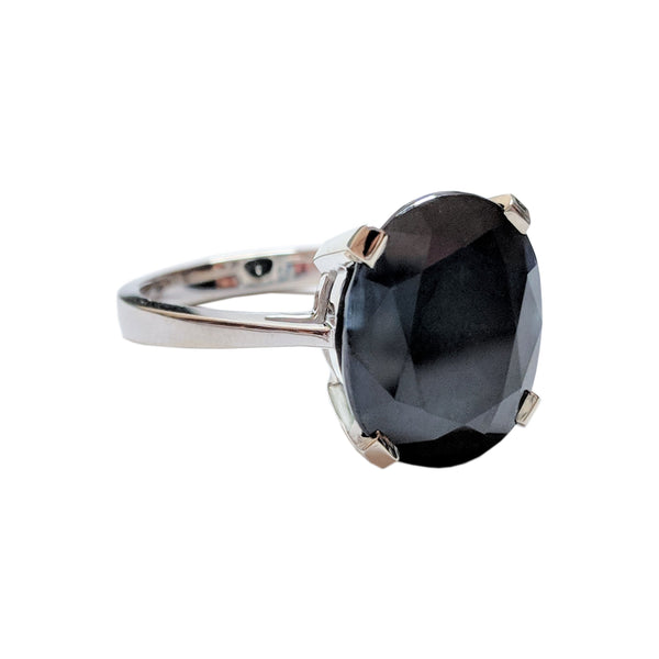 Black Sapphire Solitaire Ring