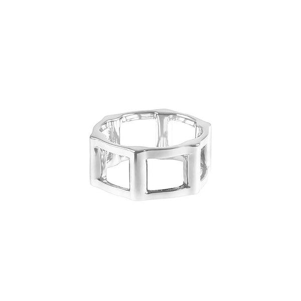 Half Cage Ring | White Gold
