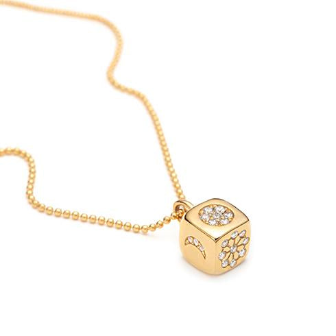 Prosperity Dice Gold Plated Necklace