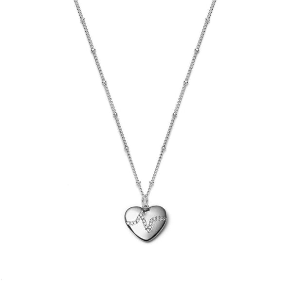 Heartbeat Silver Necklace for Global Goal #3