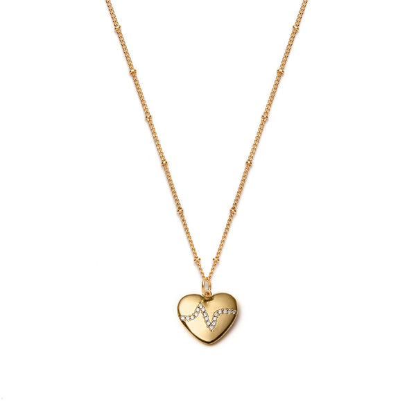 Heartbeat Gold Plated Necklace for Global Goal #3