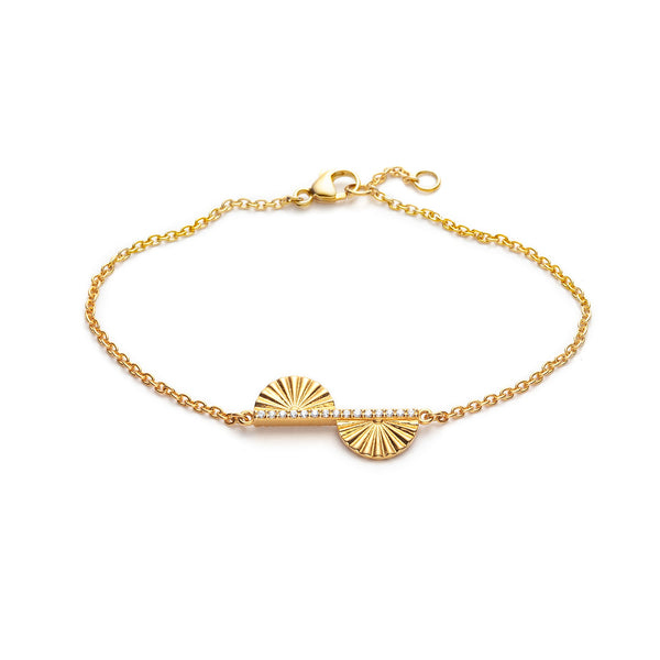 Fan Leaf Gold Plated Bracelet