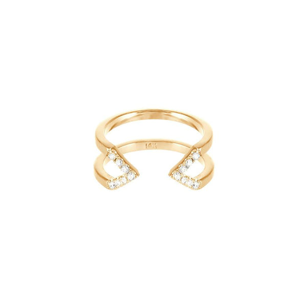 Diamond Dagger Ring - Midi | Yellow Gold