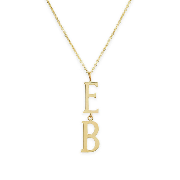 Gold Double Initial Necklace