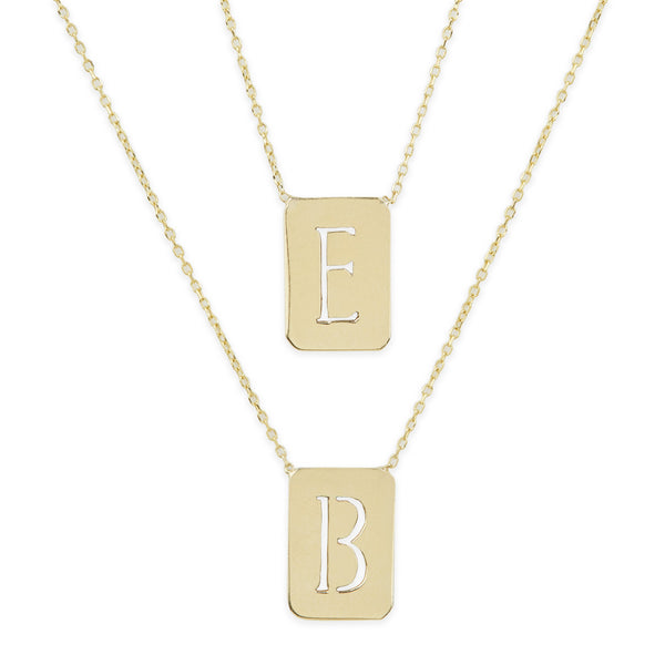 Gold Initial Scapular Necklace