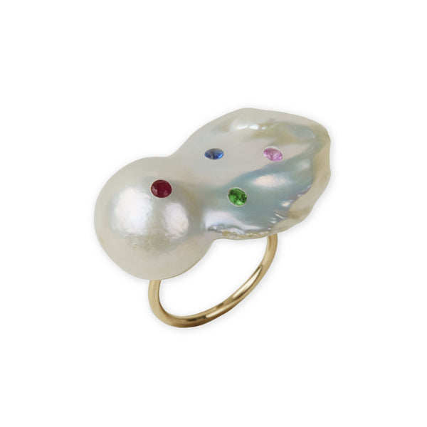Baroque Pearl Harlequin Ring