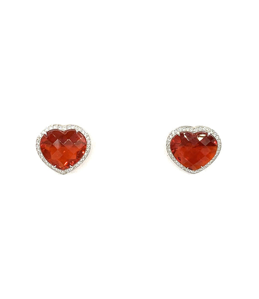 Fire Opal Heart Earrings