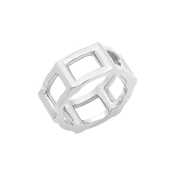 Half Cage Ring | White Gold