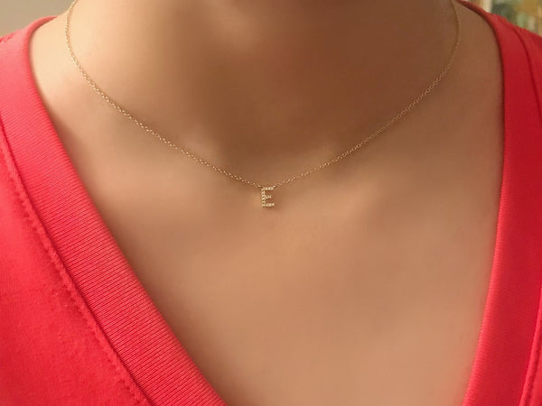 Fine Diamond Initial 14K Yellow/White/Rose Gold Necklace