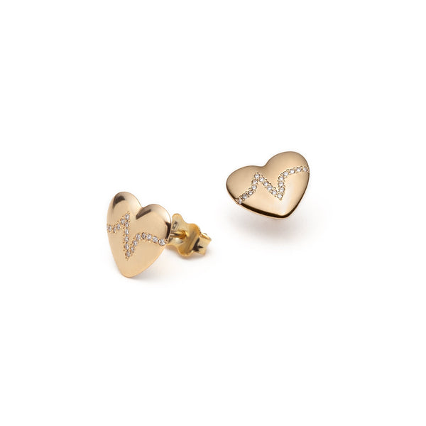 Heartbeat Gold Plated Studs for Global Goal #3