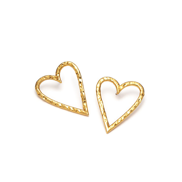 Golden Heart Gold Plated Earrings