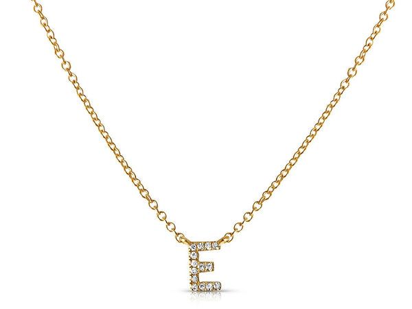 Fine Diamond Initial 14K Yellow/White/Rose Gold Necklace