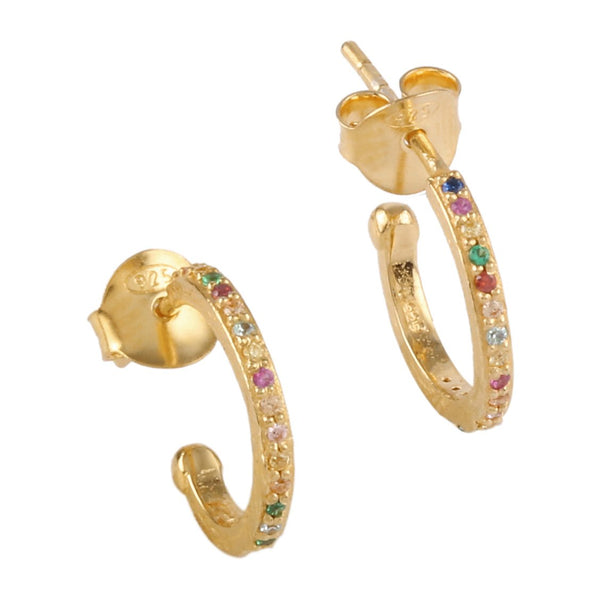 Rainbow Gold Plated Hoops