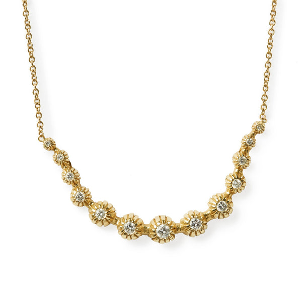Gold Diamond Journey Blossom Necklace