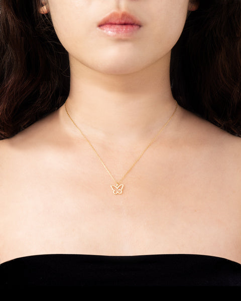 Miami Butterfly Necklace in 14K Yellow Gold