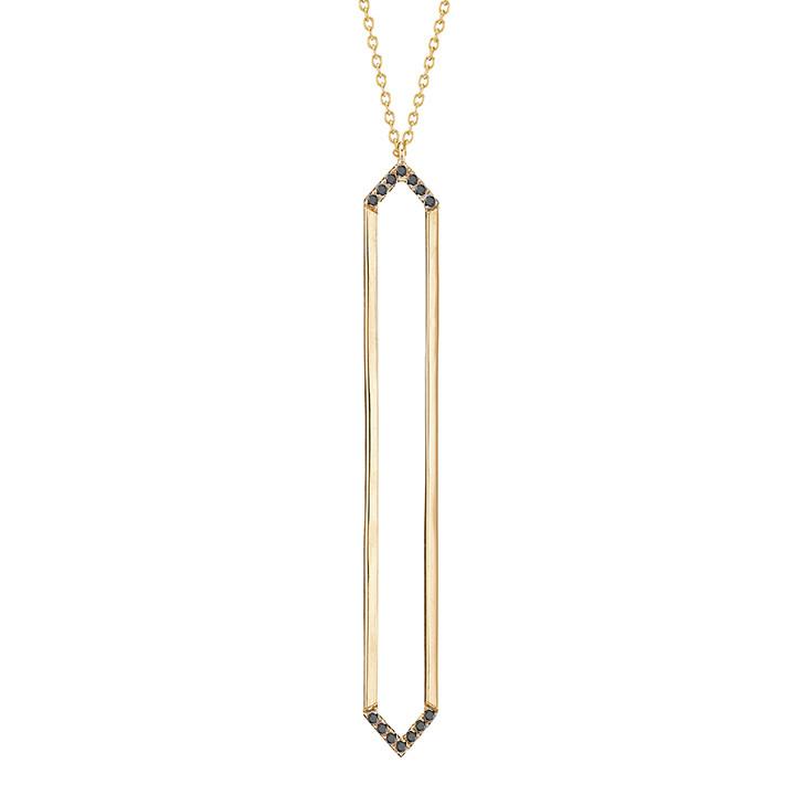 Marquis Lariat | Yellow Gold with Black Diamonds on Points