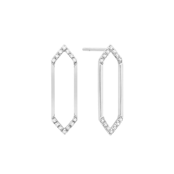 Medium Marquis Earrings | White Gold with Diamond Points