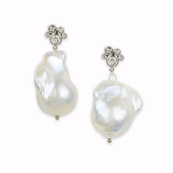 Diamond Pearl Bubble Earrings