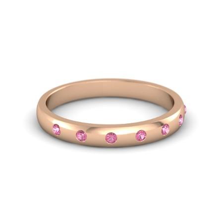 9K Pink Sapphire Phillipa Gypsy Diamond Ring