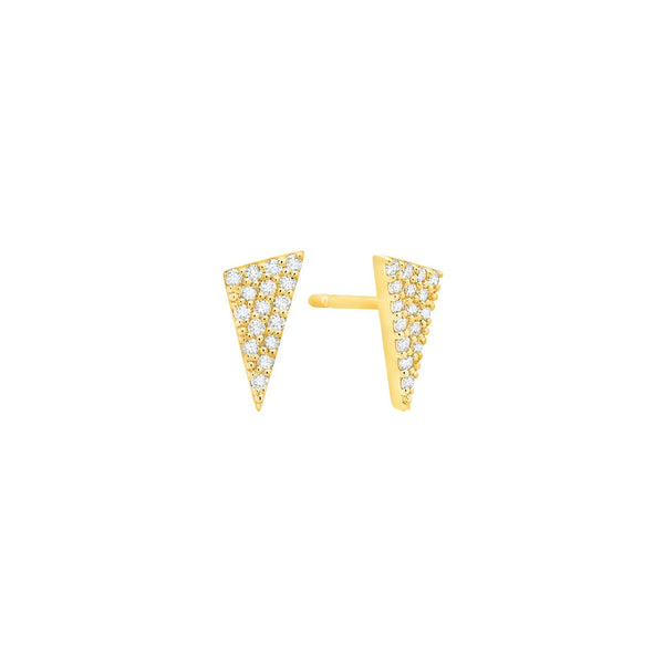 Diamond Triangle Studs | Yellow Gold