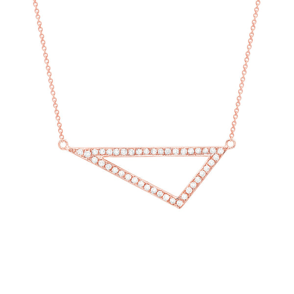 Medium Diamond Triangle Necklace | Rose Gold