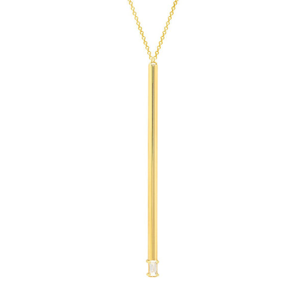 Balance Lariat | Yellow Gold with Baguette Diamond